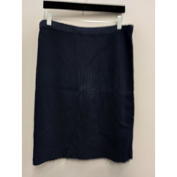 St. John Basics Womens Pencil Skirt Size 12 Navy Santana Knit Old Money Timeless - Picture 3 of 6